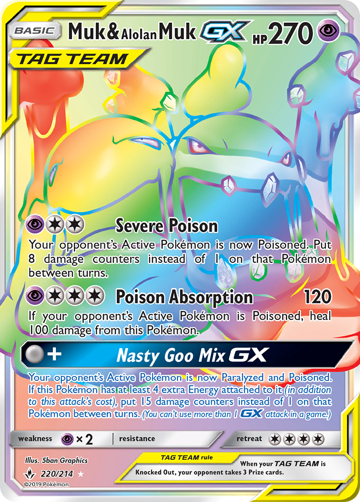 Muk & Alolan Muk GX (220/214) [Sun & Moon: Unbroken Bonds] | Rock City Comics