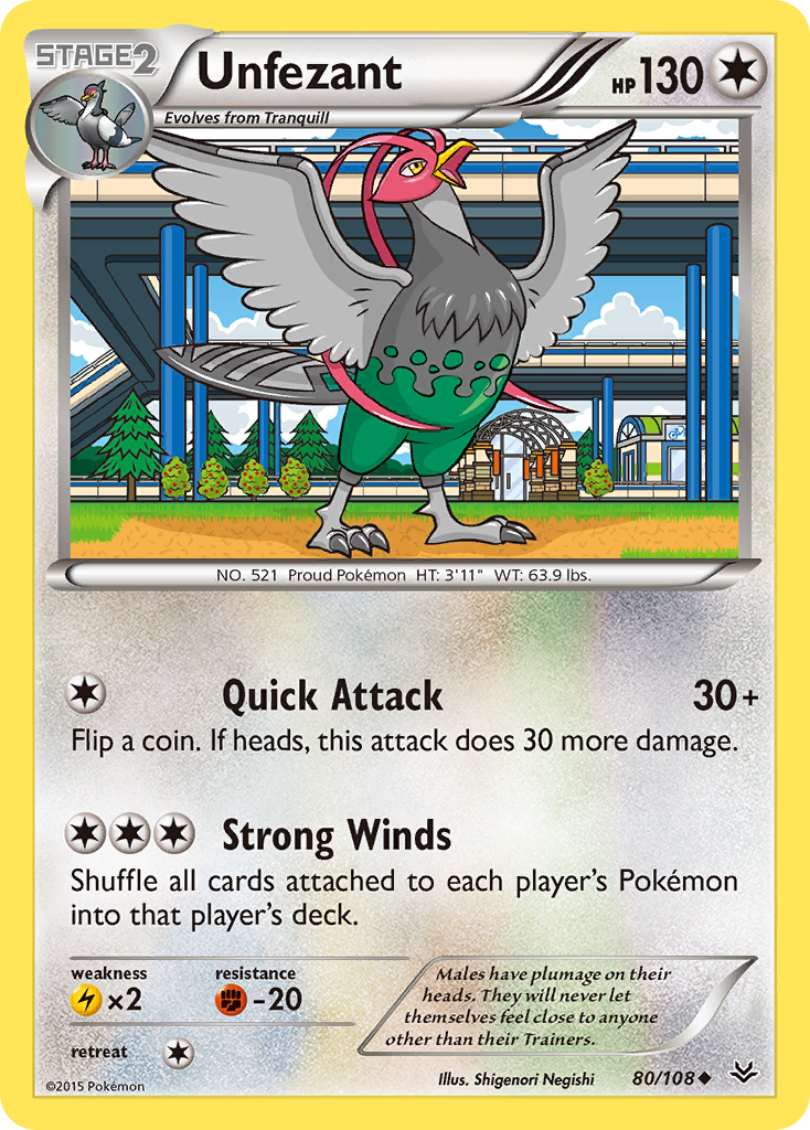 Unfezant (80/108) [XY: Roaring Skies] | Rock City Comics