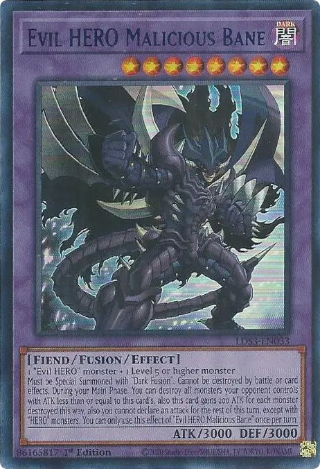 Evil HERO Malicious Bane (Blue) [LDS3-EN033] Ultra Rare | Rock City Comics