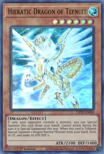 Hieratic Dragon of Tefnuit [GFTP-EN050] Ultra Rare | Rock City Comics