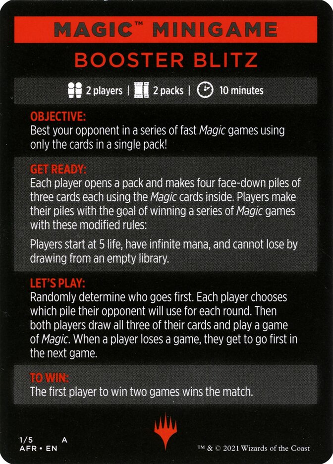 Booster Blitz (Magic Minigame) [Dungeons & Dragons: Adventures in the Forgotten Realms Minigame] | Rock City Comics