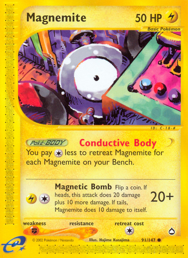 Magnemite (91/147) [Aquapolis] | Rock City Comics