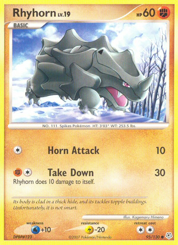 Rhyhorn (95/130) [Diamond & Pearl: Base Set] | Rock City Comics