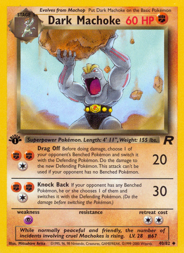 Dark Machoke (40/82) [Team Rocket 1st Edition] | Rock City Comics