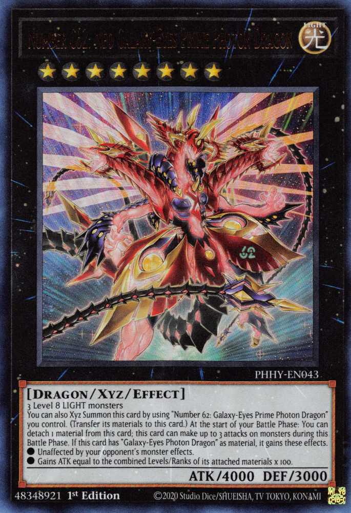 Number C62: Neo Galaxy-Eyes Prime Photon Dragon [PHHY-EN043] Ultra Rare | Rock City Comics