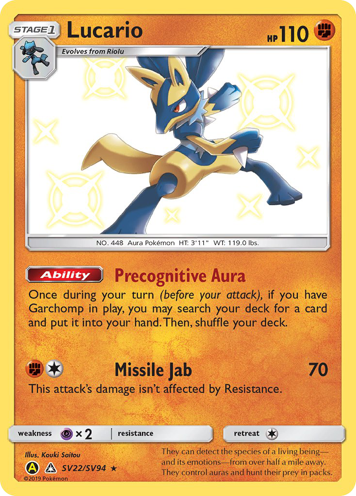 Lucario (SV22/SV94) [Sun & Moon: Hidden Fates - Shiny Vault] | Rock City Comics