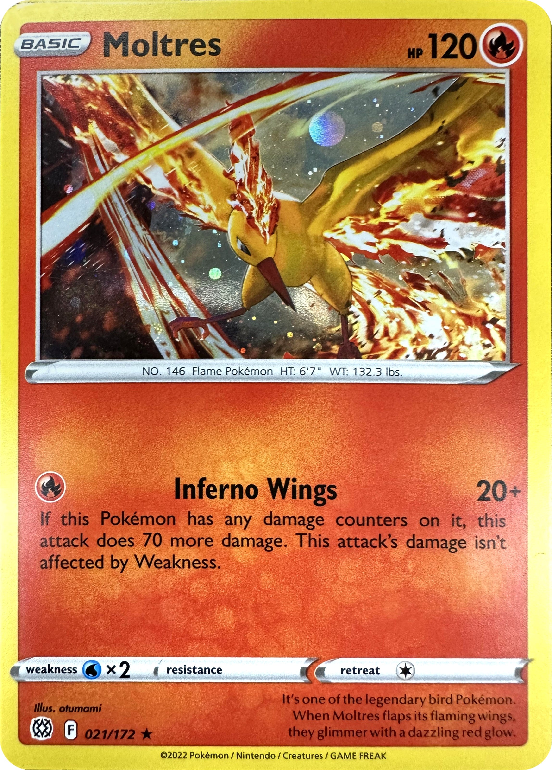 Moltres (021/172) (Cosmos Holo) [Sword & Shield: Brilliant Stars] | Rock City Comics