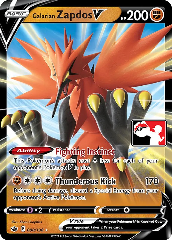 Galarian Zapdos V (080/198) [Prize Pack Series One] | Rock City Comics