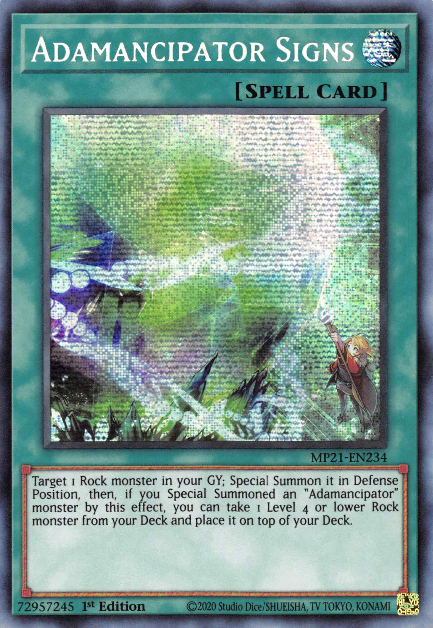 Adamancipator Signs [MP21-EN234] Prismatic Secret Rare | Rock City Comics