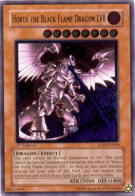 Horus the Black Flame Dragon LV8 [SOD-EN008] Ultimate Rare | Rock City Comics