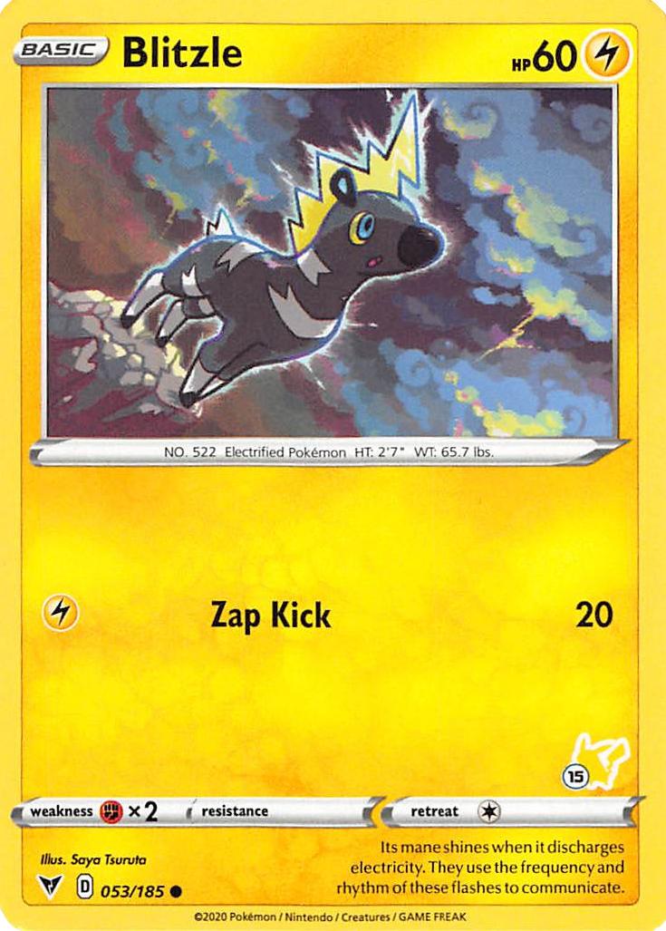 Blitzle (053/185) (Pikachu Stamp #15) [Battle Academy 2022] | Rock City Comics