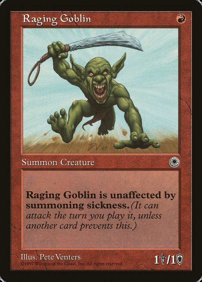 Raging Goblin (No Flavor Text) [Portal] | Rock City Comics