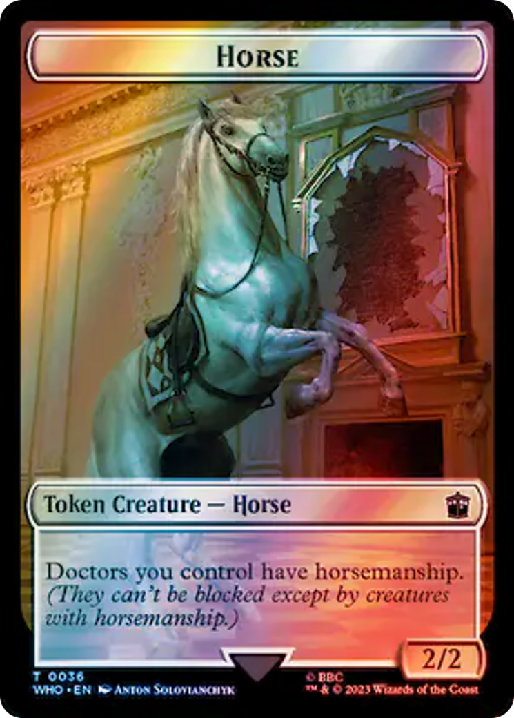 Horse // Clue (0053) Double-Sided Token (Surge Foil) [Doctor Who Tokens] | Rock City Comics