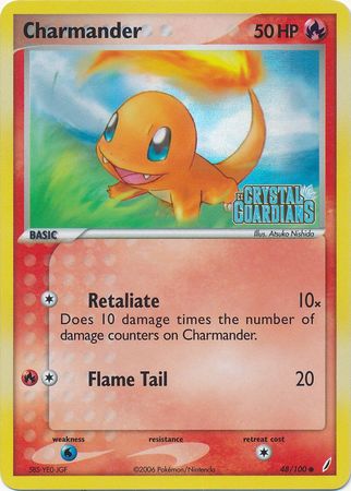 Charmander (48/100) (Stamped) [EX: Crystal Guardians] | Rock City Comics