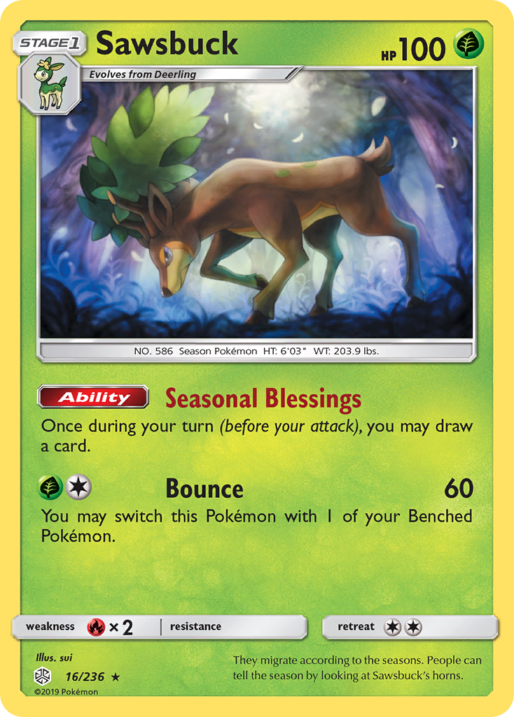 Sawsbuck (16/236) [Sun & Moon: Cosmic Eclipse] | Rock City Comics