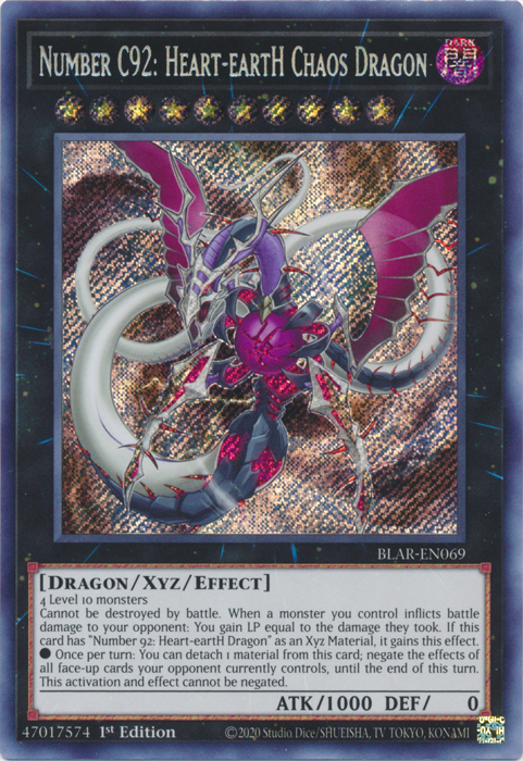 Number C92: Heart-eartH Chaos Dragon [BLAR-EN069] Secret Rare | Rock City Comics