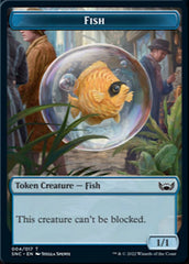 Fish // Rhino Warrior Double-sided Token [Streets of New Capenna Tokens] | Rock City Comics