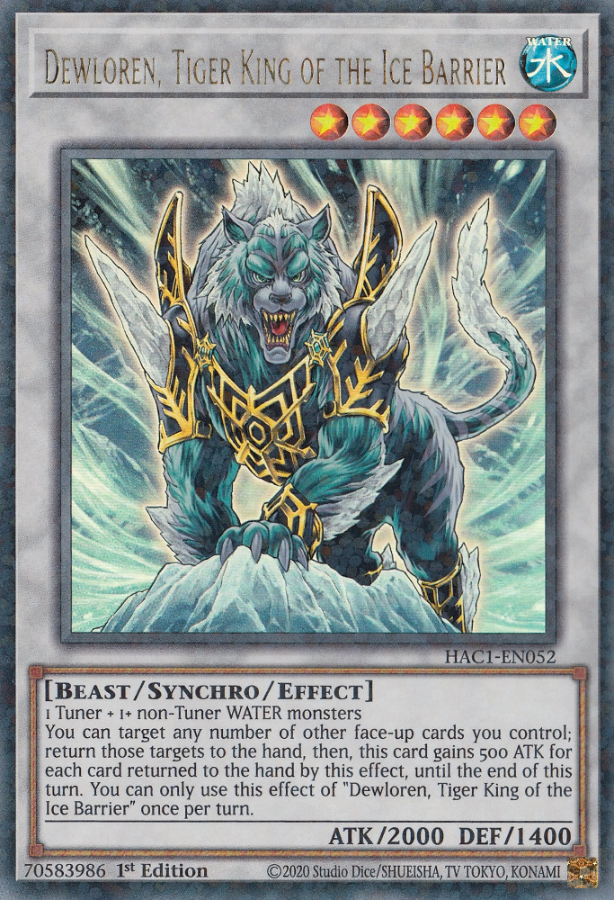 Dewloren, Tiger King of the Ice Barrier (Duel Terminal) [HAC1-EN052] Parallel Rare | Rock City Comics