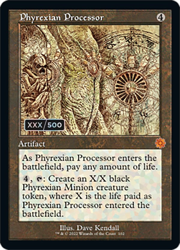 Phyrexian Processor (Retro Schematic) (Serial Numbered) [The Brothers' War Retro Artifacts] | Rock City Comics