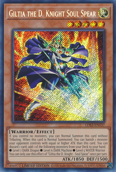 Giltia the D. Knight Soul Spear [LDS3-EN137] Secret Rare | Rock City Comics