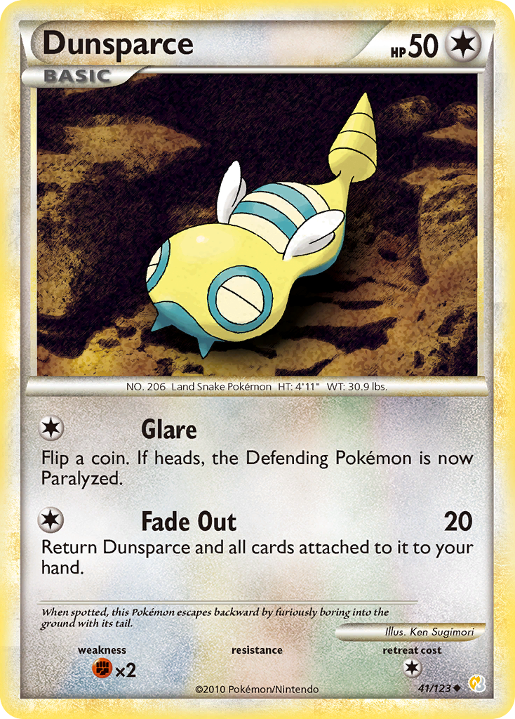 Dunsparce (41/123) [HeartGold & SoulSilver: Base Set] | Rock City Comics