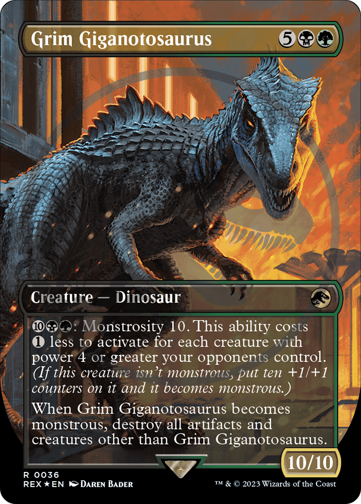 Grim Giganotosaurus Emblem (Borderless) [Jurassic World Collection Tokens] | Rock City Comics