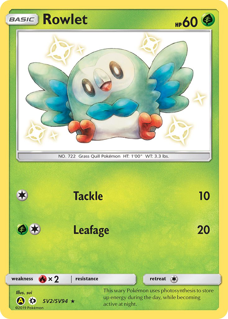 Rowlet (SV2/SV94) [Sun & Moon: Hidden Fates - Shiny Vault] | Rock City Comics