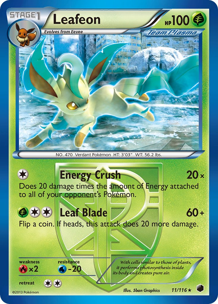 Leafeon (11/116) (Theme Deck Exclusive) [Black & White: Plasma Freeze] | Rock City Comics