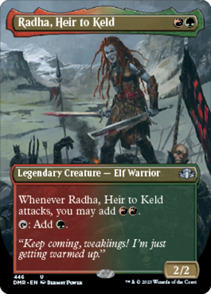 Radha, Heir to Keld (Borderless Alternate Art) [Dominaria Remastered] | Rock City Comics