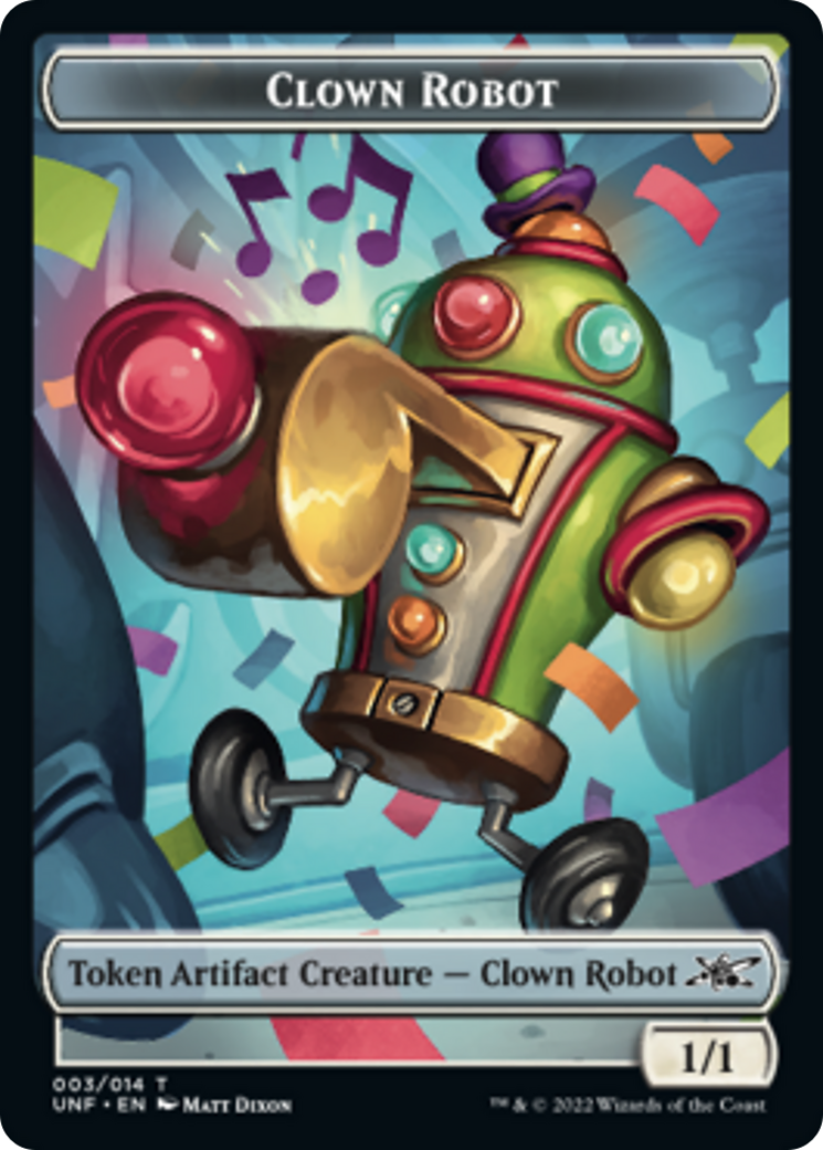 Clown Robot (003) // Food (011) Double-sided Token [Unfinity Tokens] | Rock City Comics