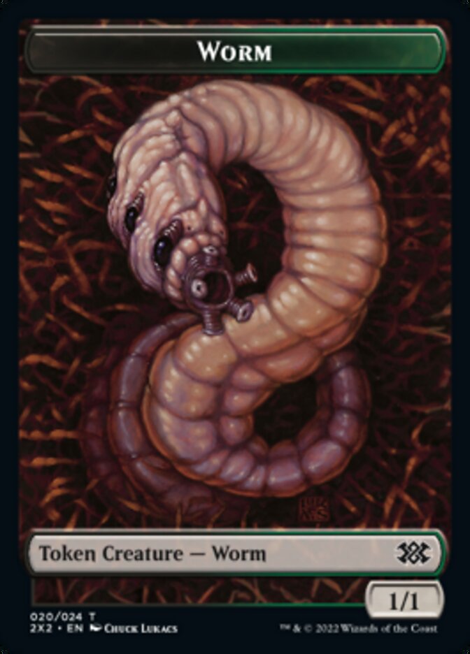 Worm // Soldier Double-sided Token [Double Masters 2022 Tokens] | Rock City Comics