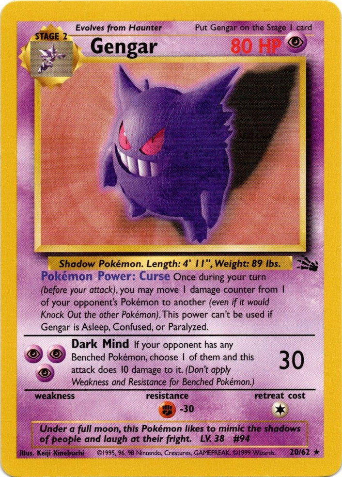 Gengar (20/62) [Fossil Unlimited] | Rock City Comics