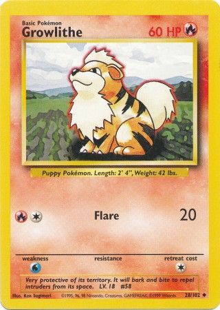 Growlithe (28/102) [Base Set Unlimited] | Rock City Comics