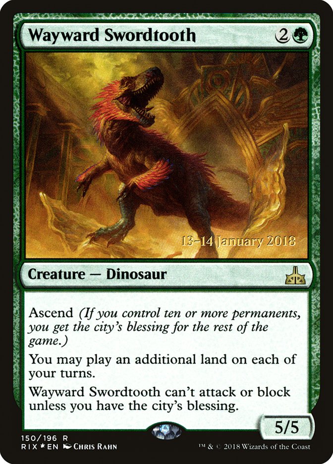 Wayward Swordtooth [Rivals of Ixalan Prerelease Promos] | Rock City Comics