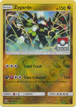 Zygarde (100/147) (League Promo) [Sun & Moon: Burning Shadows] | Rock City Comics