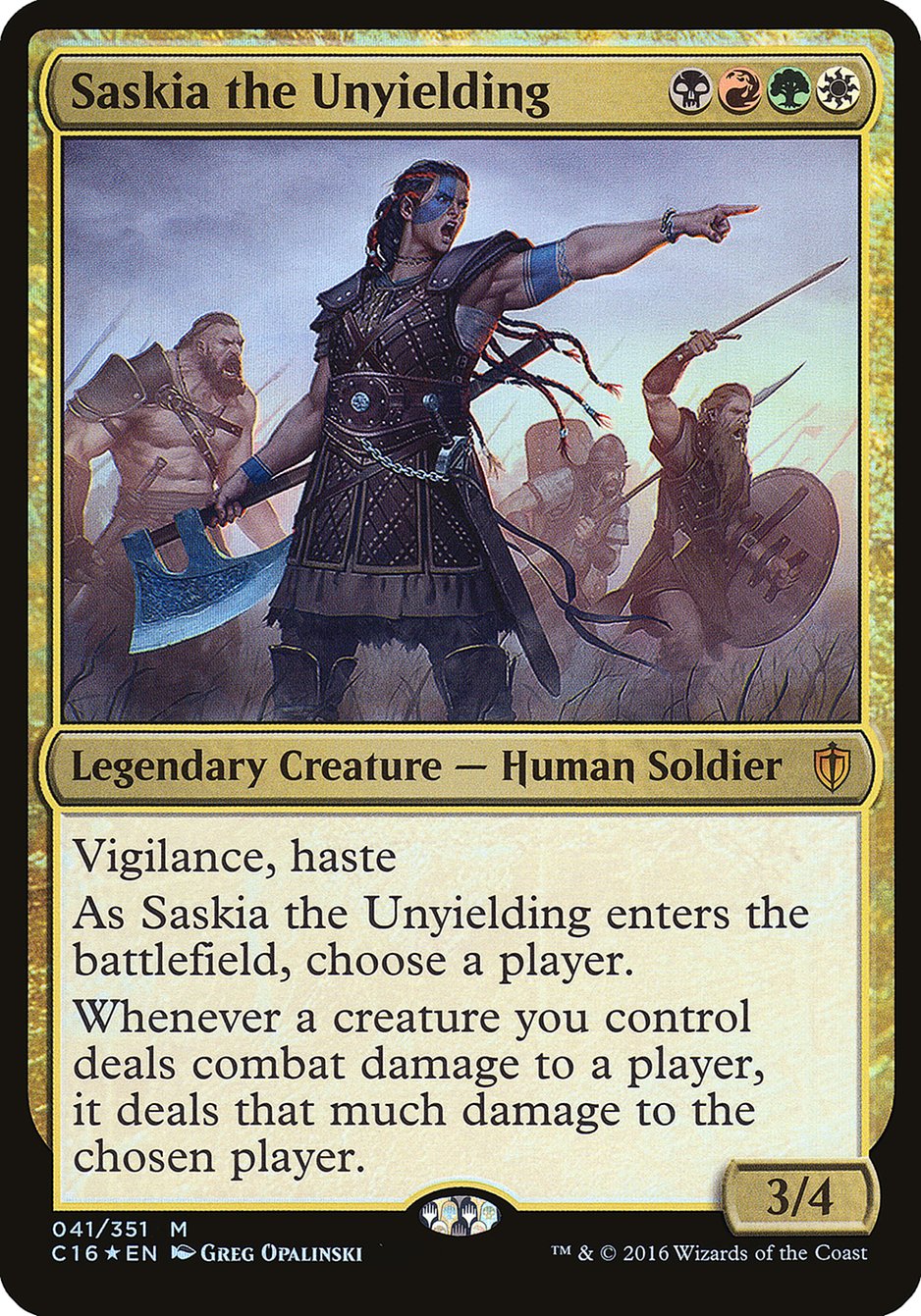 Saskia the Unyielding (Oversized) [Commander 2016 Oversized] | Rock City Comics