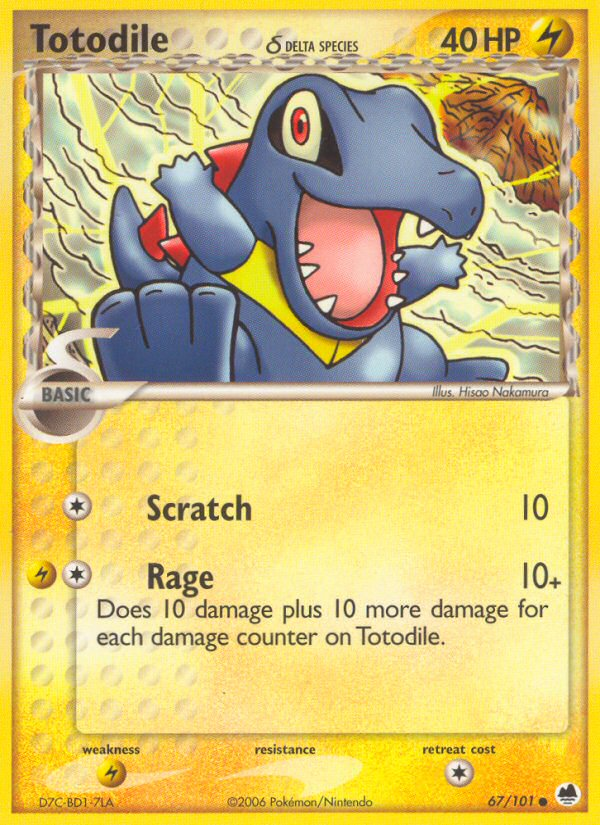 Totodile (67/101) (Delta Species) [EX: Dragon Frontiers] | Rock City Comics