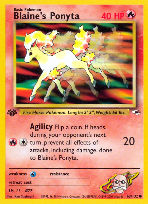 Blaine's Ponyta (63/132) [Gym Heroes 1st Edition] | Rock City Comics