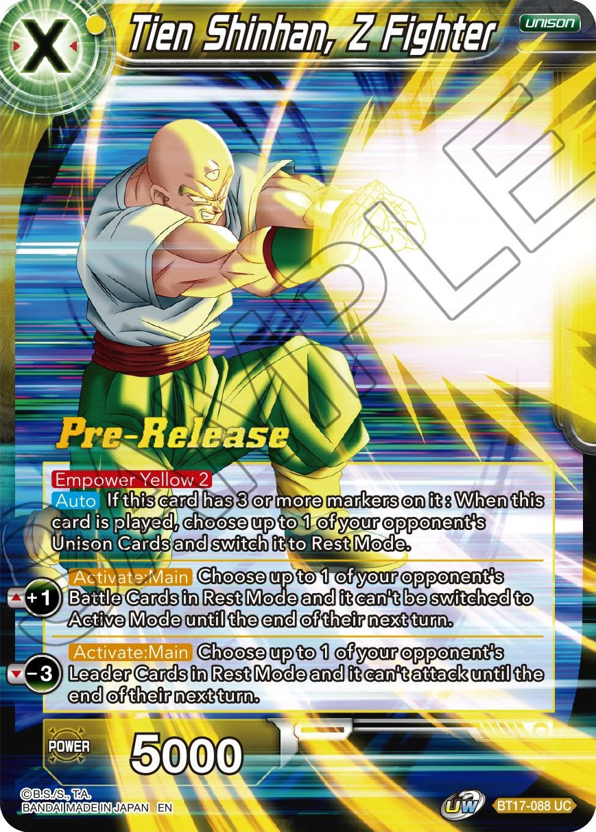 Tien Shinhan, Z Fighter (BT17-088) [Ultimate Squad Prerelease Promos] | Rock City Comics