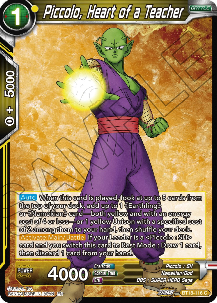 Piccolo, Heart of a Teacher (BT18-116) [Dawn of the Z-Legends] | Rock City Comics