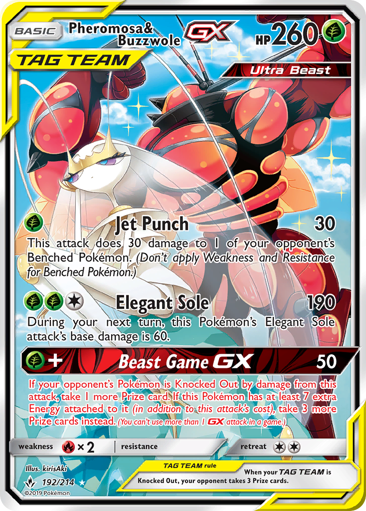 Pheromosa & Buzzwole GX (192/214) [Sun & Moon: Unbroken Bonds] | Rock City Comics