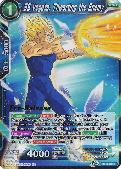 SS Vegeta, Thwarting the Enemy (BT14-043) [Cross Spirits Prerelease Promos] | Rock City Comics