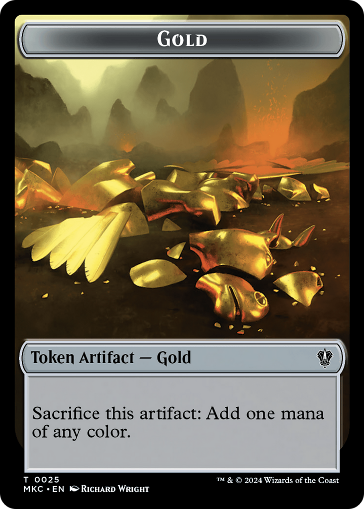 Gold // Treasure Double-Sided Token [Murders at Karlov Manor Commander Tokens] | Rock City Comics