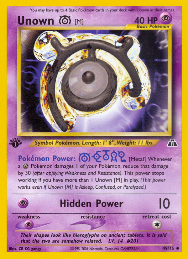 Unown [M] (49/75) [Neo Discovery 1st Edition] | Rock City Comics