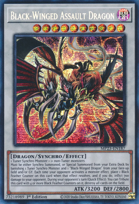 Black-Winged Assault Dragon [MP23-EN187] Prismatic Secret Rare | Rock City Comics