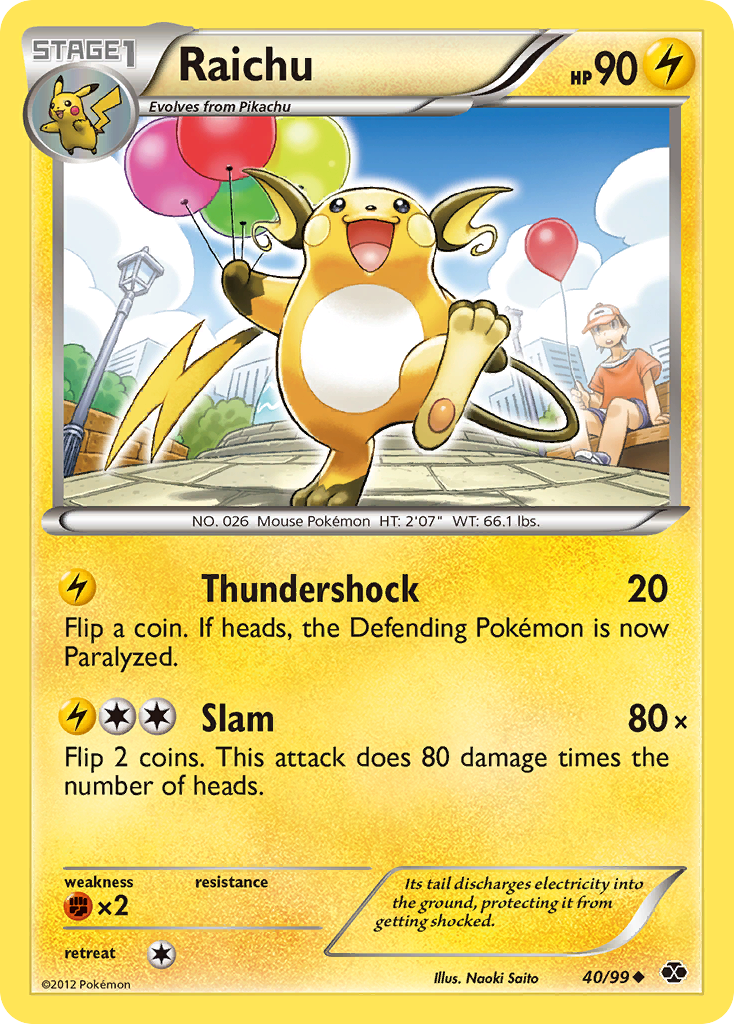 Raichu (40/99) [Black & White: Next Destinies] | Rock City Comics