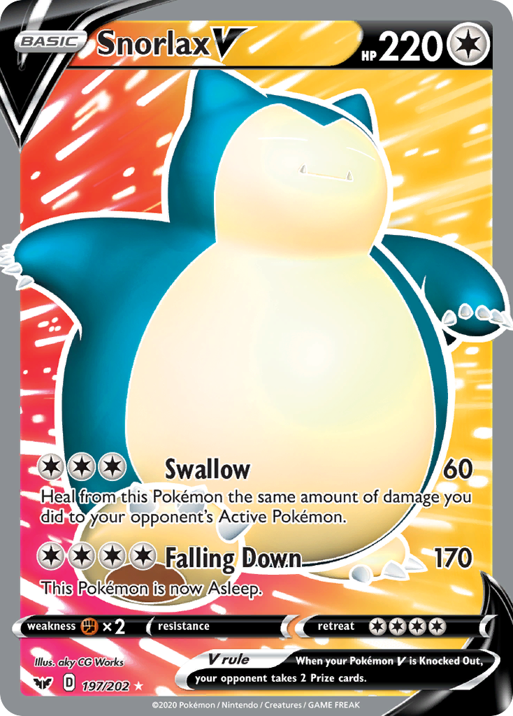 Snorlax V (197/202) [Sword & Shield: Base Set] | Rock City Comics