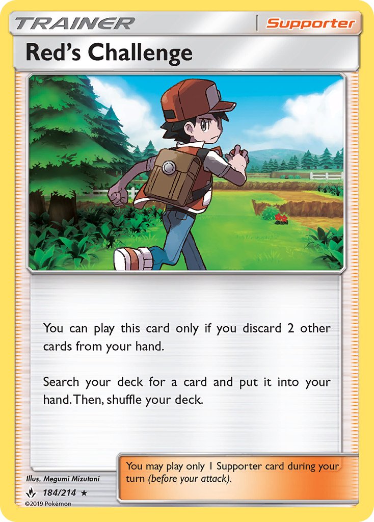 Red's Challenge (184/214) (Theme Deck Exclusive) [Sun & Moon: Unbroken Bonds] | Rock City Comics