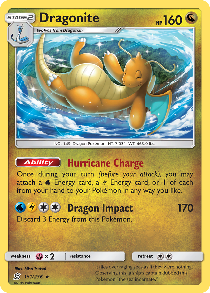 Dragonite (151/236) (Cosmos Holo) [Sun & Moon: Unified Minds] | Rock City Comics