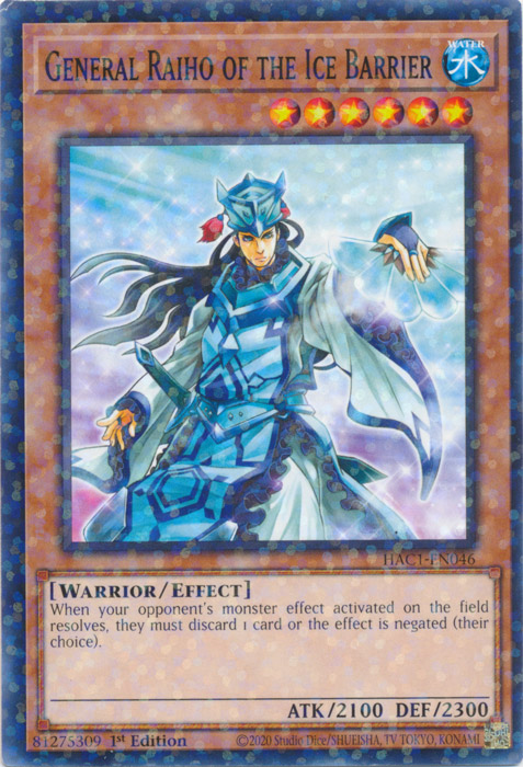 General Raiho of the Ice Barrier (Duel Terminal) [HAC1-EN046] Common | Rock City Comics